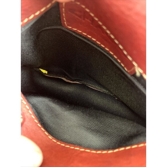 Chaos Leather Crossbody Purse Red Flap Snap Organizer Credit Card ID Multi Zip - Picture 10 of 16